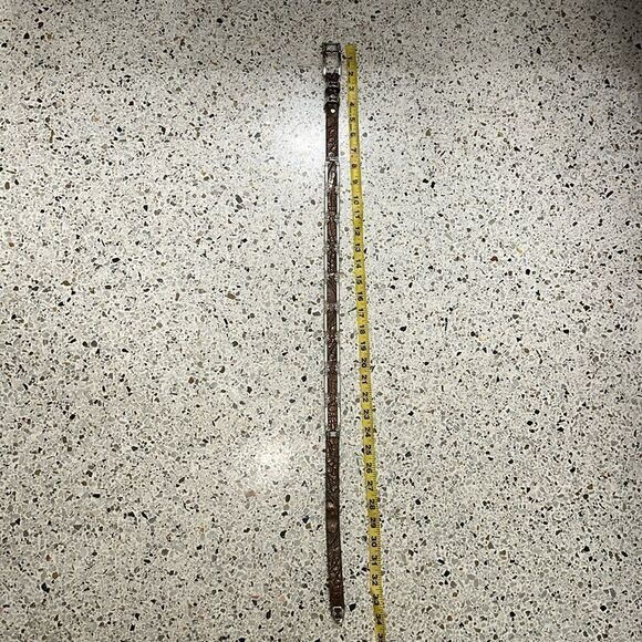 Vintage Cache brown leather silver embellishment buckle belt small s - Picture 6 of 7